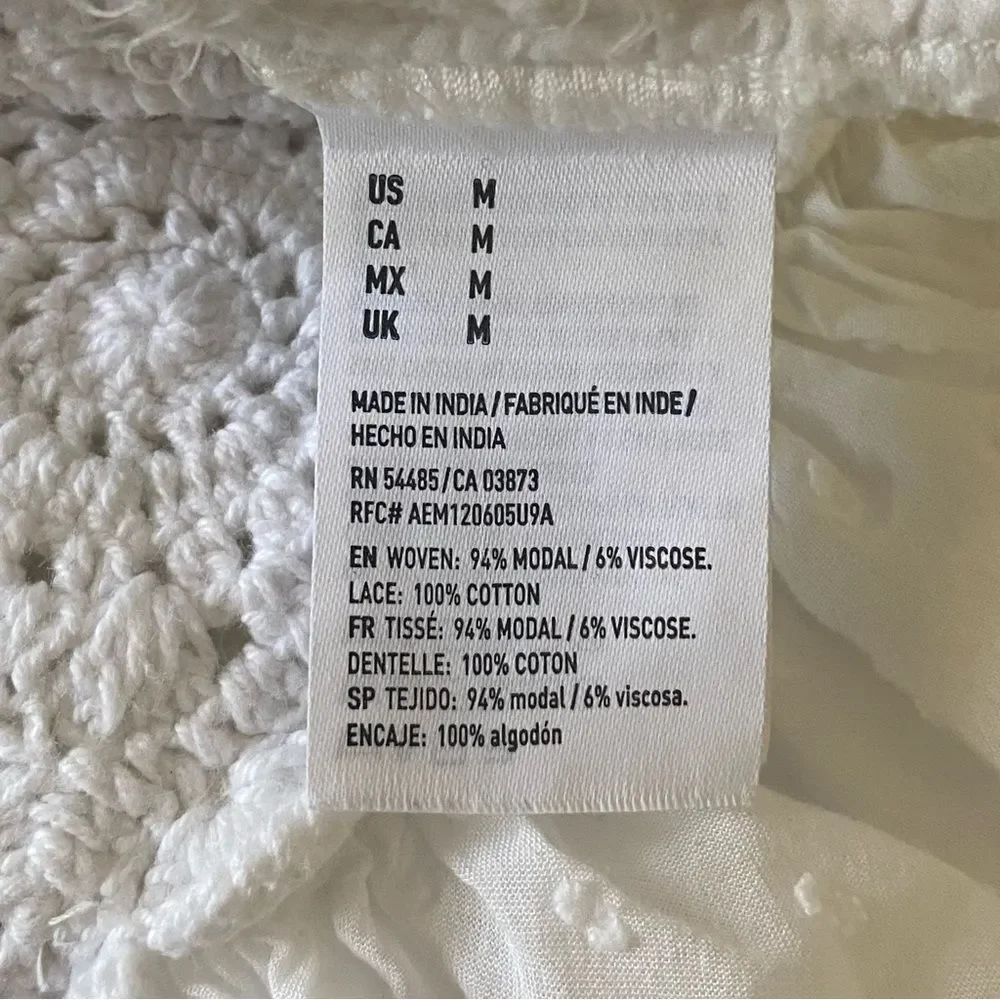 American Eagle White Crochet Halter Top